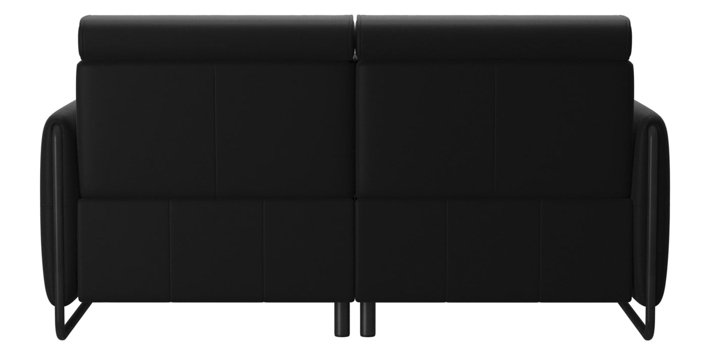 Paloma Leather Black & Matte Black Arm Trim | Stressless Emily 2-Seater Sofa | Valley Ridge Furniture
