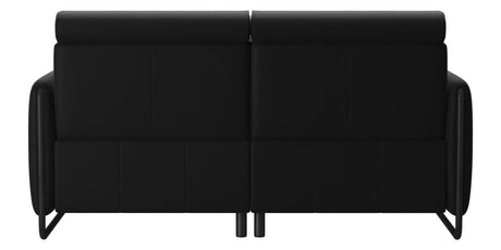 Paloma Leather Black & Matte Black Arm Trim | Stressless Emily 2-Seater Sofa | Valley Ridge Furniture