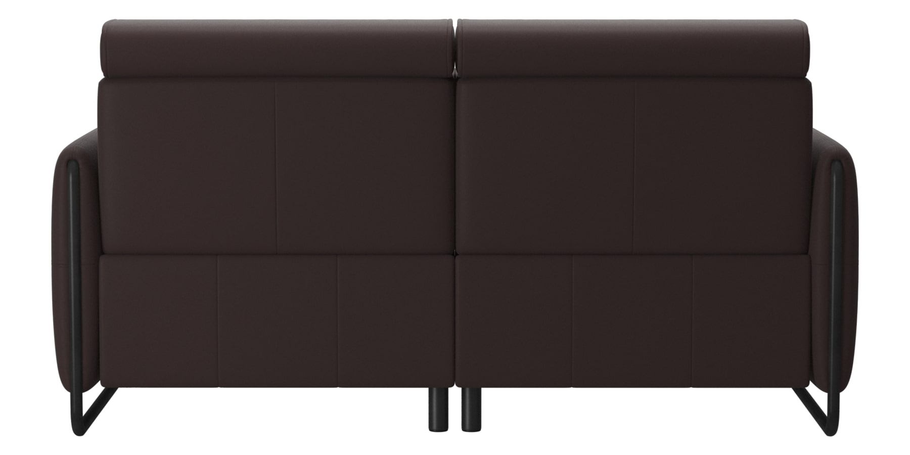 Paloma Leather Chocolate &amp; Matte Black Arm Trim | Stressless Emily 2-Seater Sofa | Valley Ridge Furniture