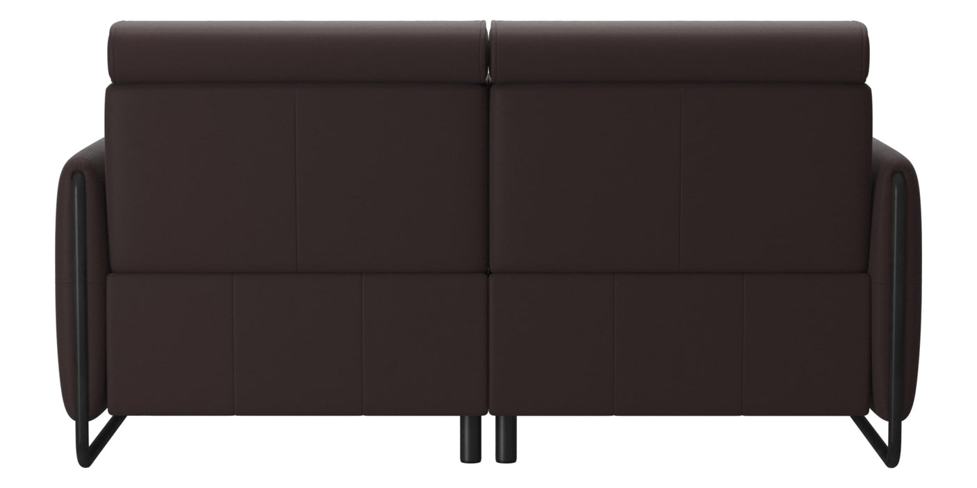 Paloma Leather Chocolate & Matte Black Arm Trim | Stressless Emily 2-Seater Sofa | Valley Ridge Furniture