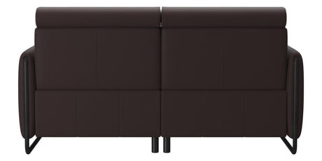 Paloma Leather Chocolate & Matte Black Arm Trim | Stressless Emily 2-Seater Sofa | Valley Ridge Furniture