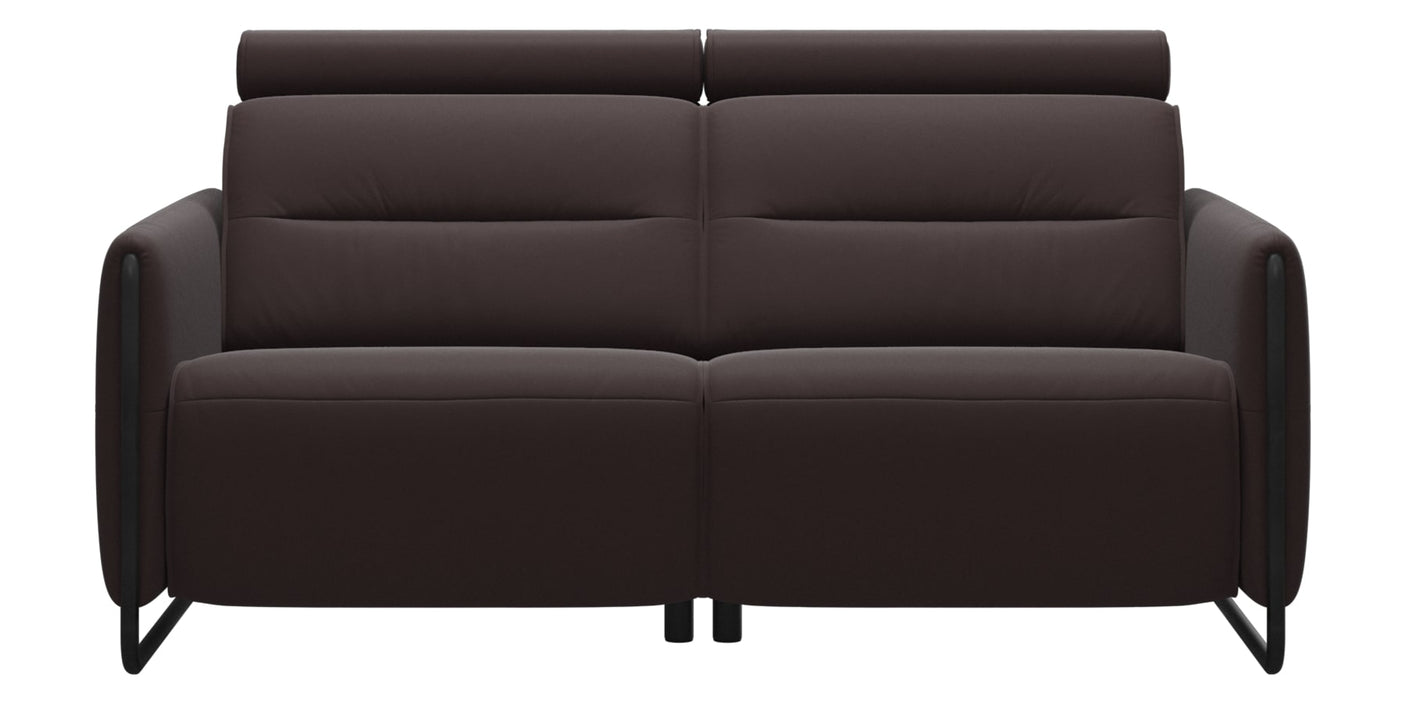 Paloma Leather Chocolate & Matte Black Arm Trim | Stressless Emily 2-Seater Sofa | Valley Ridge Furniture