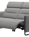 Paloma Leather Silver Grey & Matte Black Arm Trim | Stressless Emily 2-Seater Sofa | Valley Ridge Furniture