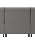 Paloma Leather Silver Grey & Matte Black Arm Trim | Stressless Emily 3-Seater Sofa | Valley Ridge Furniture