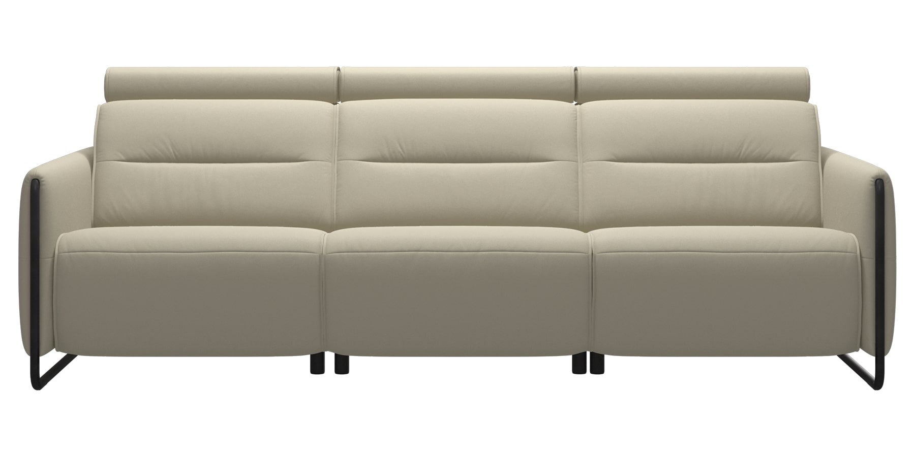 Paloma Leather Light Grey &amp; Matte Black Arm Trim | Stressless Emily 3-Seater Sofa | Valley Ridge Furniture