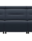 Paloma Leather Oxford Blue & Matte Black Arm Trim | Stressless Emily 3-Seater Sofa | Valley Ridge Furniture
