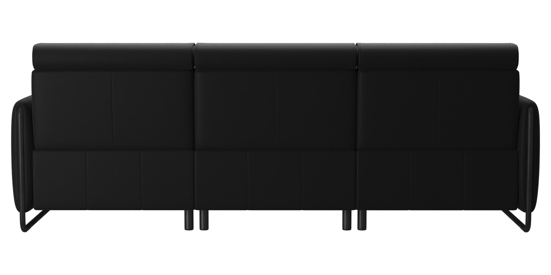 Paloma Leather Black &amp; Matte Black Arm Trim | Stressless Emily 3-Seater Sofa | Valley Ridge Furniture