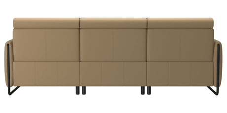Paloma Leather Sand & Matte Black Arm Trim | Stressless Emily 3-Seater Sofa | Valley Ridge Furniture