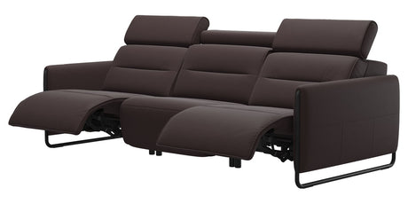 Paloma Leather Chocolate & Matte Black Arm Trim | Stressless Emily 3-Seater Sofa | Valley Ridge Furniture