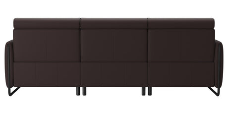 Paloma Leather Chocolate & Matte Black Arm Trim | Stressless Emily 3-Seater Sofa | Valley Ridge Furniture