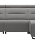 Paloma Leather Silver Grey & Matte Black Arm Trim | Stressless Emily 2-Seater Sofa with Long Seat | Valley Ridge Furniture
