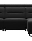 Paloma Leather Black & Matte Black Arm Trim | Stressless Emily 2-Seater Sofa with Long Seat | Valley Ridge Furniture