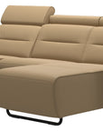 Paloma Leather Sand & Matte Black Arm Trim | Stressless Emily 2-Seater Sofa with Long Seat | Valley Ridge Furniture
