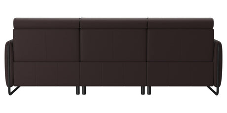 Paloma Leather Chocolate & Matte Black Arm Trim | Stressless Emily 2-Seater Sofa with Long Seat | Valley Ridge Furniture