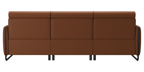 Paloma Leather New Cognac & Matte Black Arm Trim | Stressless Emily 2-Seater Sofa with Long Seat | Valley Ridge Furniture