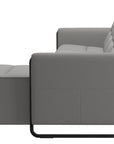 Paloma Leather Silver Grey & Matte Black Arm Trim | Stressless Emily 3-Seater Sofa with Long Seat | Valley Ridge Furniture