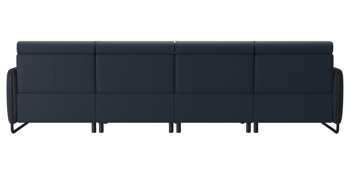 Paloma Leather Oxford Blue & Matte Black Arm Trim | Stressless Emily 3-Seater Sofa with Long Seat | Valley Ridge Furniture