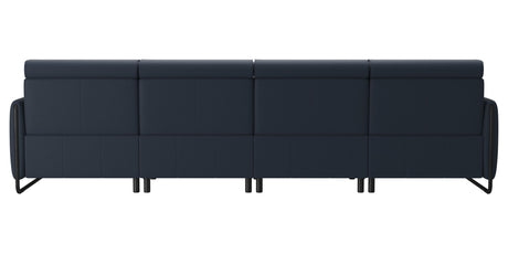 Paloma Leather Oxford Blue & Matte Black Arm Trim | Stressless Emily 3-Seater Sofa with Long Seat | Valley Ridge Furniture