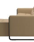 Paloma Leather Sand & Matte Black Arm Trim | Stressless Emily 3-Seater Sofa with Long Seat | Valley Ridge Furniture