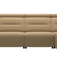 Paloma Leather Sand & Matte Black Arm Trim | Stressless Emily 3-Seater Sofa with Long Seat | Valley Ridge Furniture