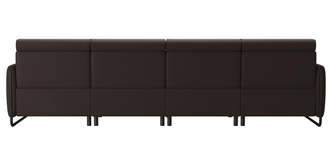 Paloma Leather Chocolate & Matte Black Arm Trim | Stressless Emily 3-Seater Sofa with Long Seat | Valley Ridge Furniture