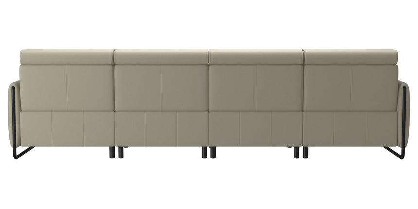 Paloma Leather Light Grey & Matte Black Arm Trim | Stressless Emily 4-Seater Sofa | Valley Ridge Furniture