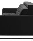 Paloma Leather Black & Matte Black Arm Trim | Stressless Emily 4-Seater Sofa | Valley Ridge Furniture