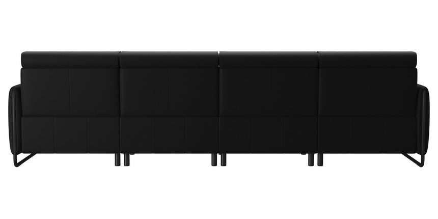 Paloma Leather Black & Matte Black Arm Trim | Stressless Emily 4-Seater Sofa | Valley Ridge Furniture