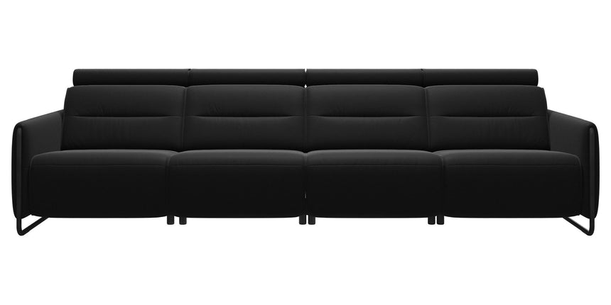 Paloma Leather Black & Matte Black Arm Trim | Stressless Emily 4-Seater Sofa | Valley Ridge Furniture