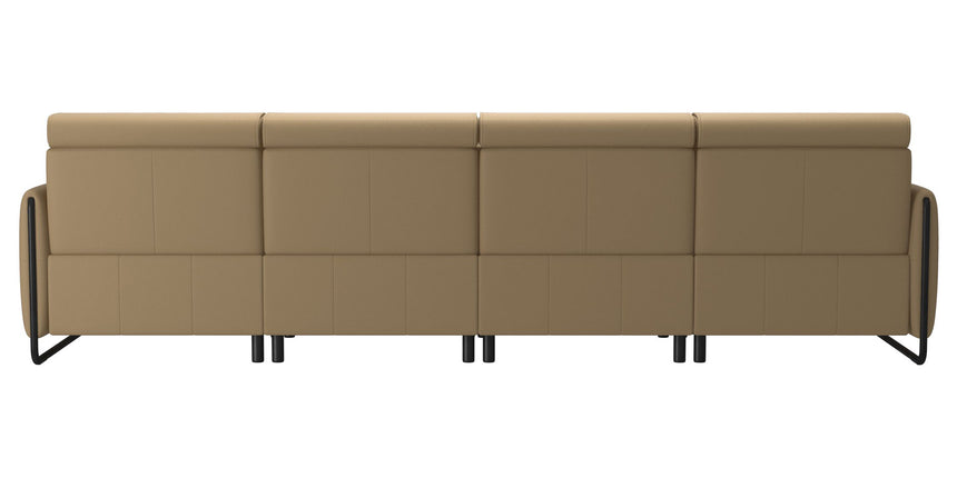 Paloma Leather Sand & Matte Black Arm Trim | Stressless Emily 4-Seater Sofa | Valley Ridge Furniture