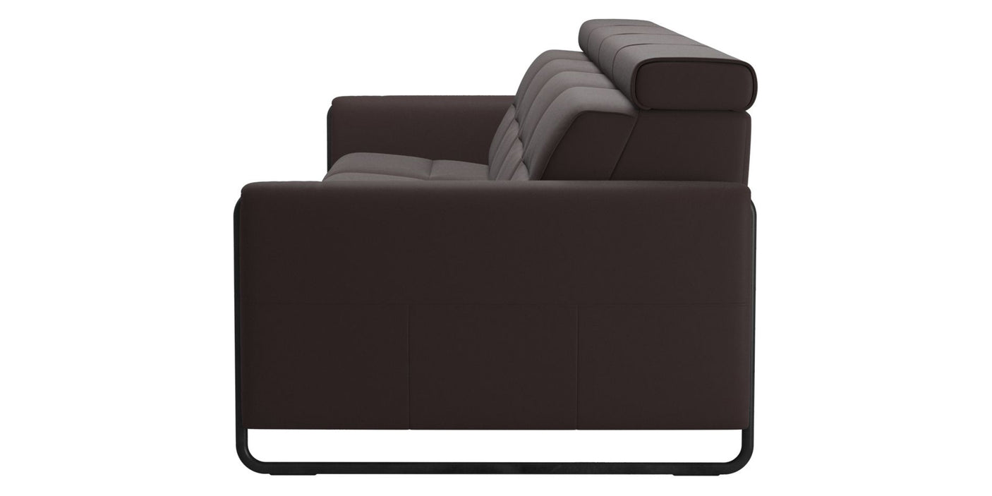 Paloma Leather Chocolate & Matte Black Arm Trim | Stressless Emily 4-Seater Sofa | Valley Ridge Furniture