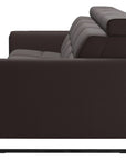 Paloma Leather Chocolate & Matte Black Arm Trim | Stressless Emily 4-Seater Sofa | Valley Ridge Furniture