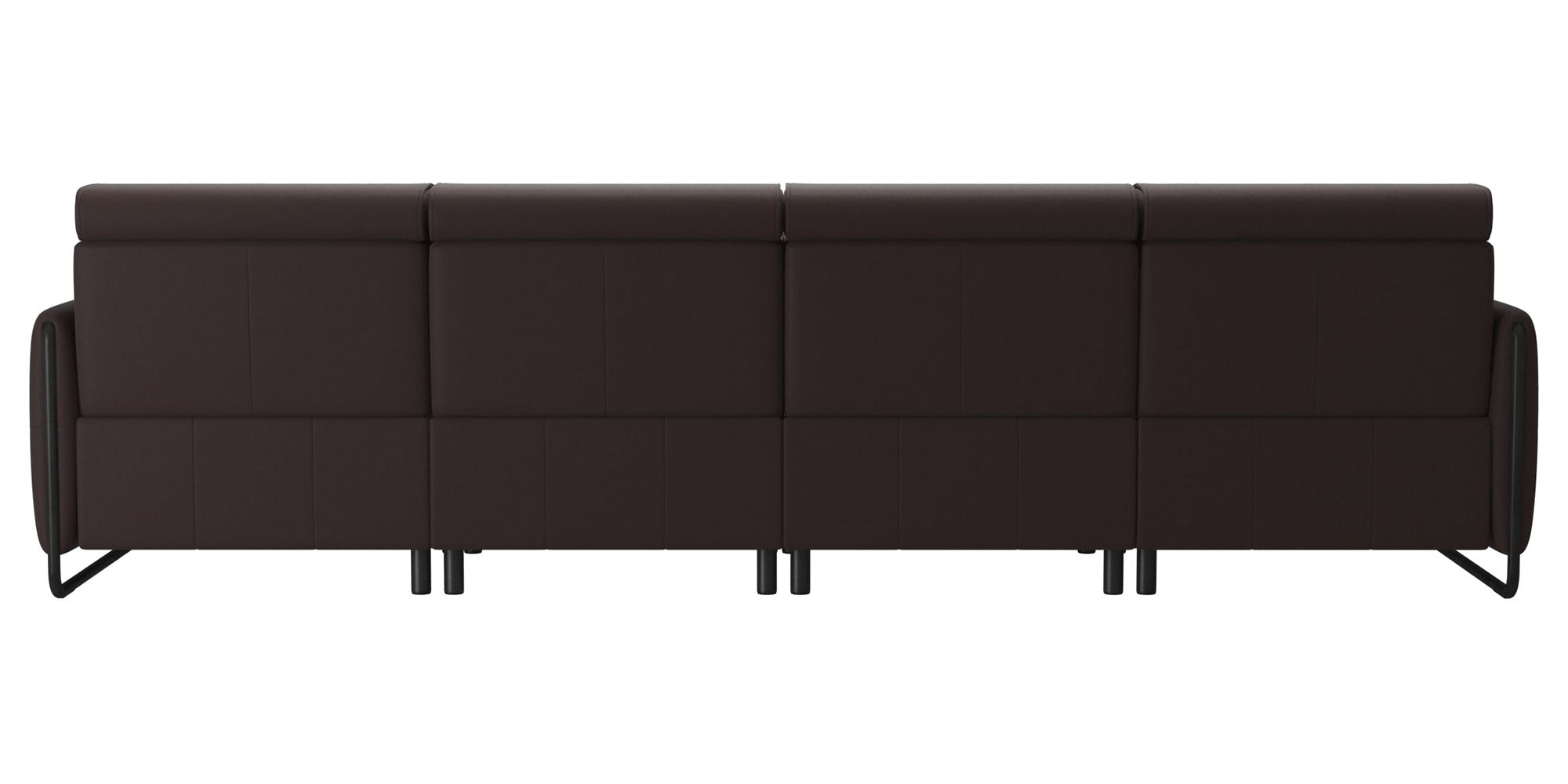 Paloma Leather Chocolate &amp; Matte Black Arm Trim | Stressless Emily 4-Seater Sofa | Valley Ridge Furniture