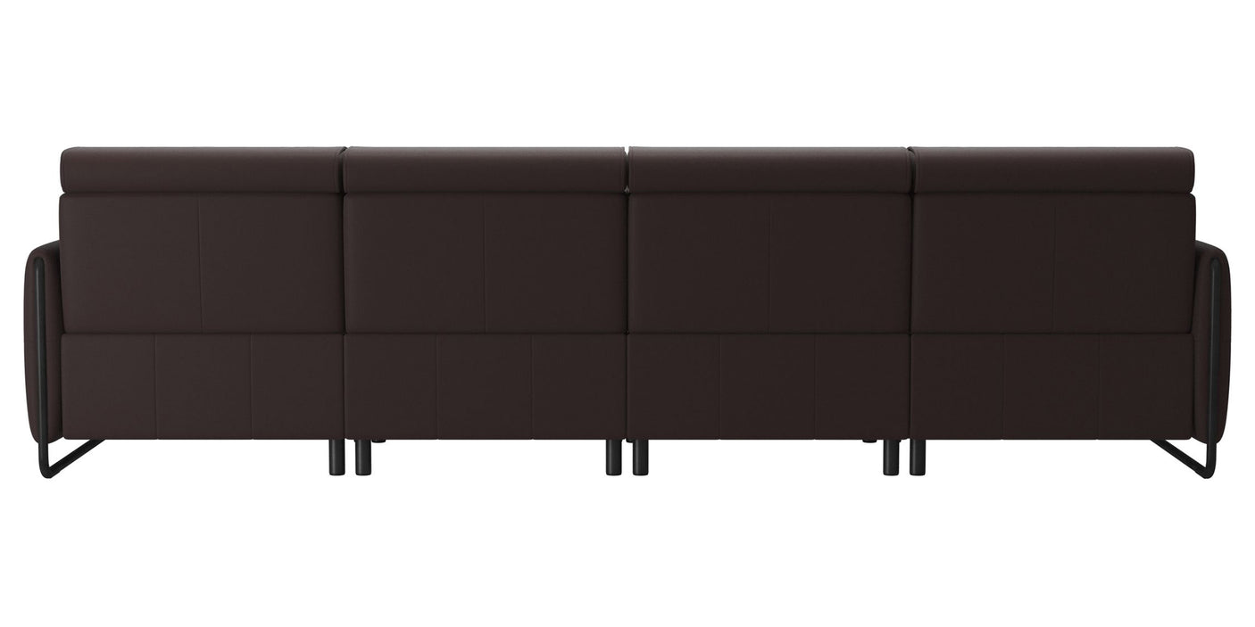 Paloma Leather Chocolate & Matte Black Arm Trim | Stressless Emily 4-Seater Sofa | Valley Ridge Furniture