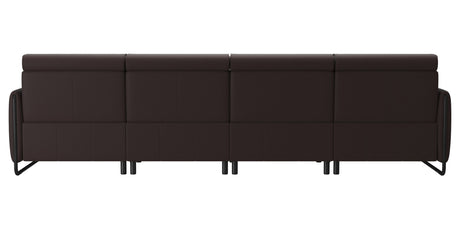 Paloma Leather Chocolate & Matte Black Arm Trim | Stressless Emily 4-Seater Sofa | Valley Ridge Furniture