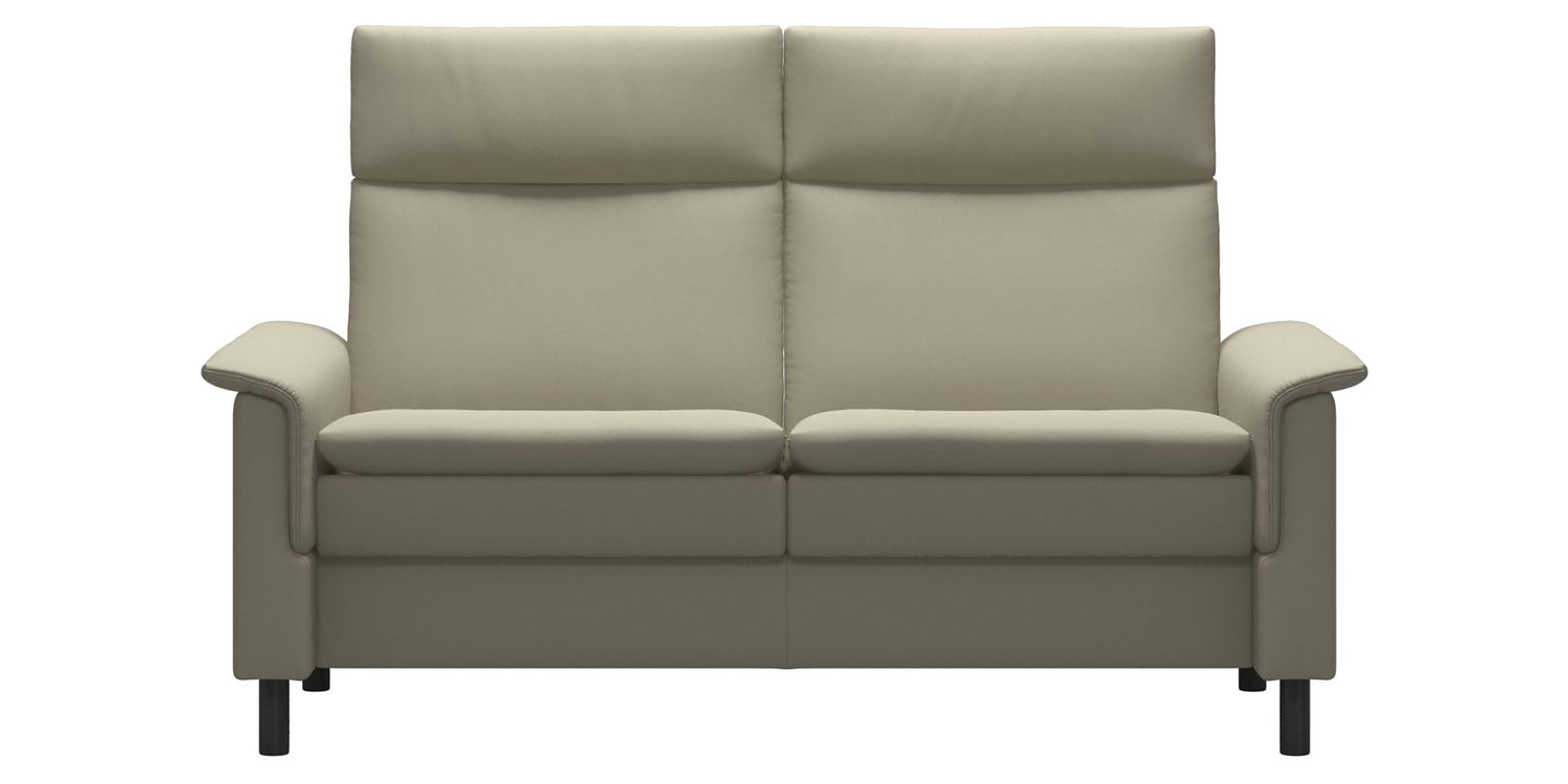 Paloma Leather Light Grey and Grey Base | Stressless Aurora 2-Seater High Back Sofa | Valley Ridge Furniture