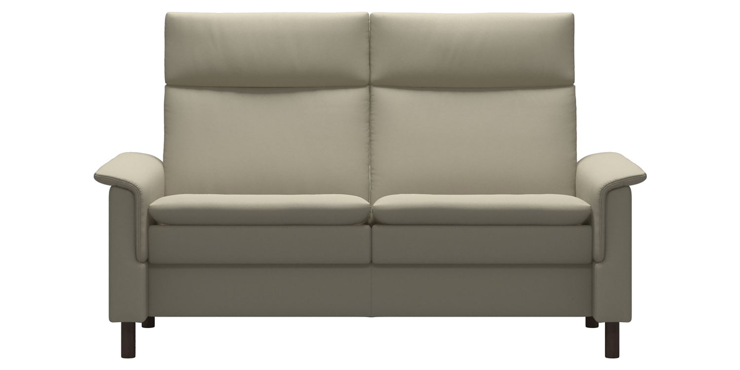 Paloma Leather Light Grey and Wenge Base | Stressless Aurora 2-Seater High Back Sofa | Valley Ridge Furniture
