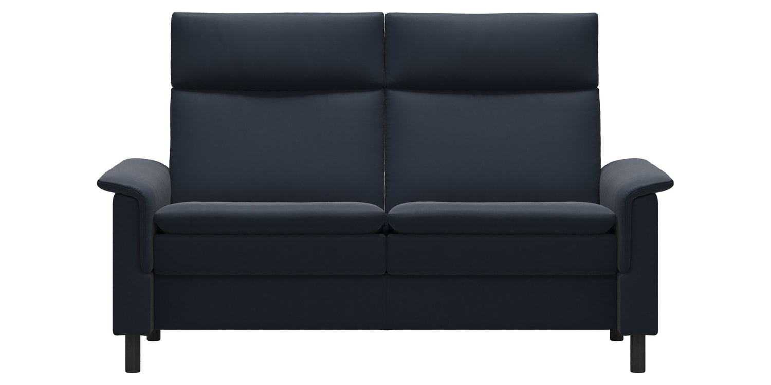 Paloma Leather Oxford Blue and Grey Base | Stressless Aurora 2-Seater High Back Sofa | Valley Ridge Furniture