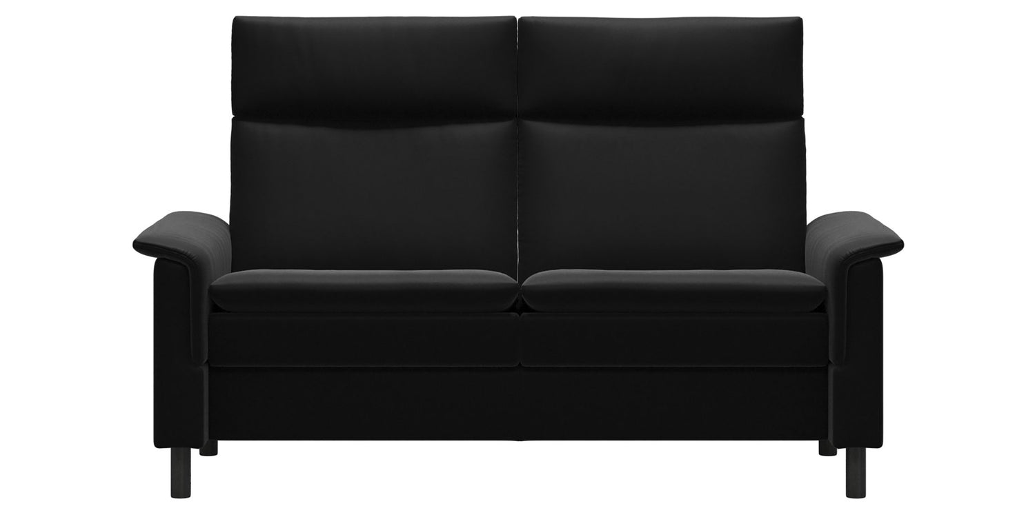 Paloma Leather Black and Grey Base | Stressless Aurora 2-Seater High Back Sofa | Valley Ridge Furniture