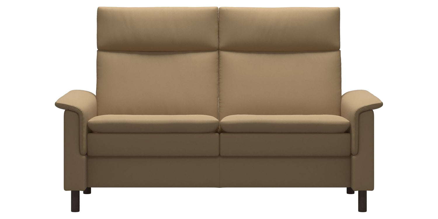 Paloma Leather Sand and Wenge Base | Stressless Aurora 2-Seater High Back Sofa | Valley Ridge Furniture