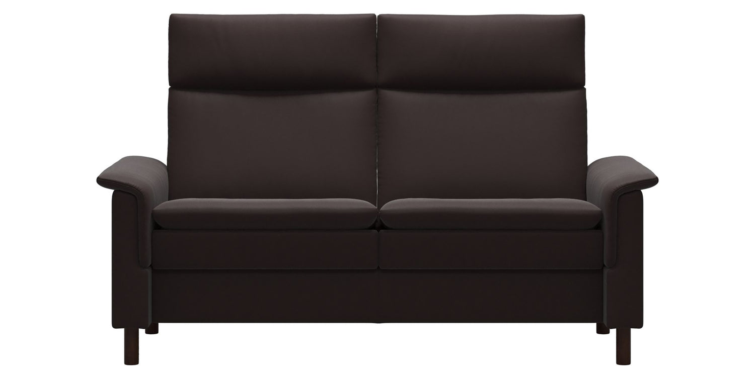 Paloma Leather Chocolate and Brown Base | Stressless Aurora 2-Seater High Back Sofa | Valley Ridge Furniture