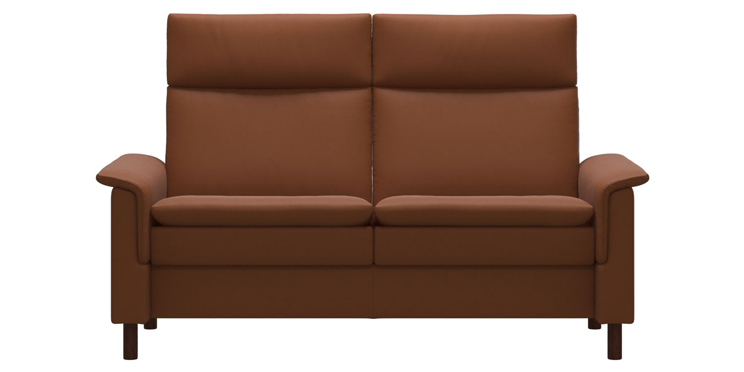 Paloma Leather New Cognac and Brown Base | Stressless Aurora 2-Seater High Back Sofa | Valley Ridge Furniture