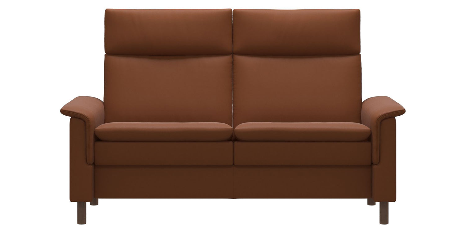 Paloma Leather New Cognac and Walnut Base | Stressless Aurora 2-Seater High Back Sofa | Valley Ridge Furniture