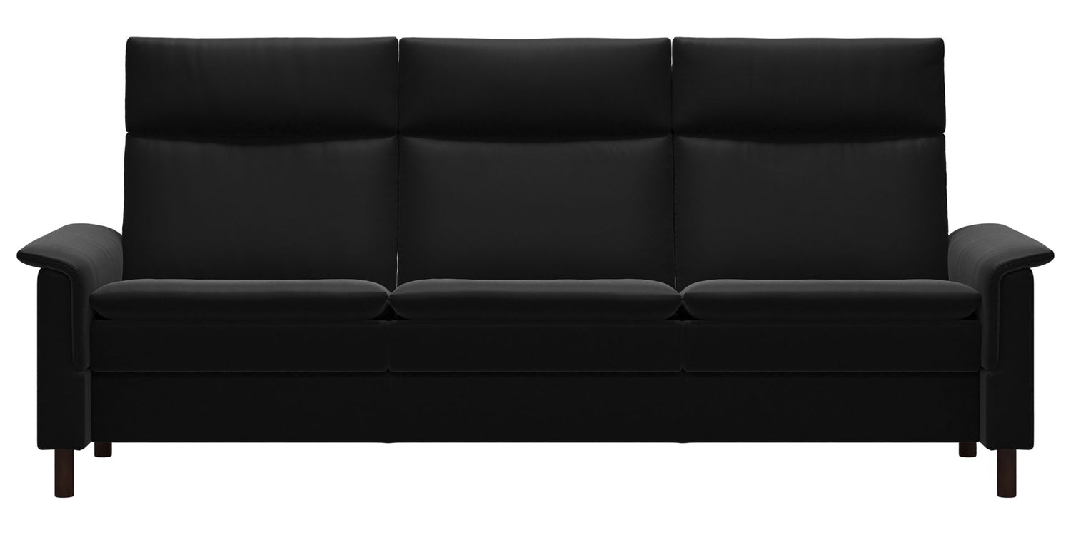 Paloma Leather Black and Brown Base | Stressless Aurora 3-Seater High Back Sofa | Valley Ridge Furniture