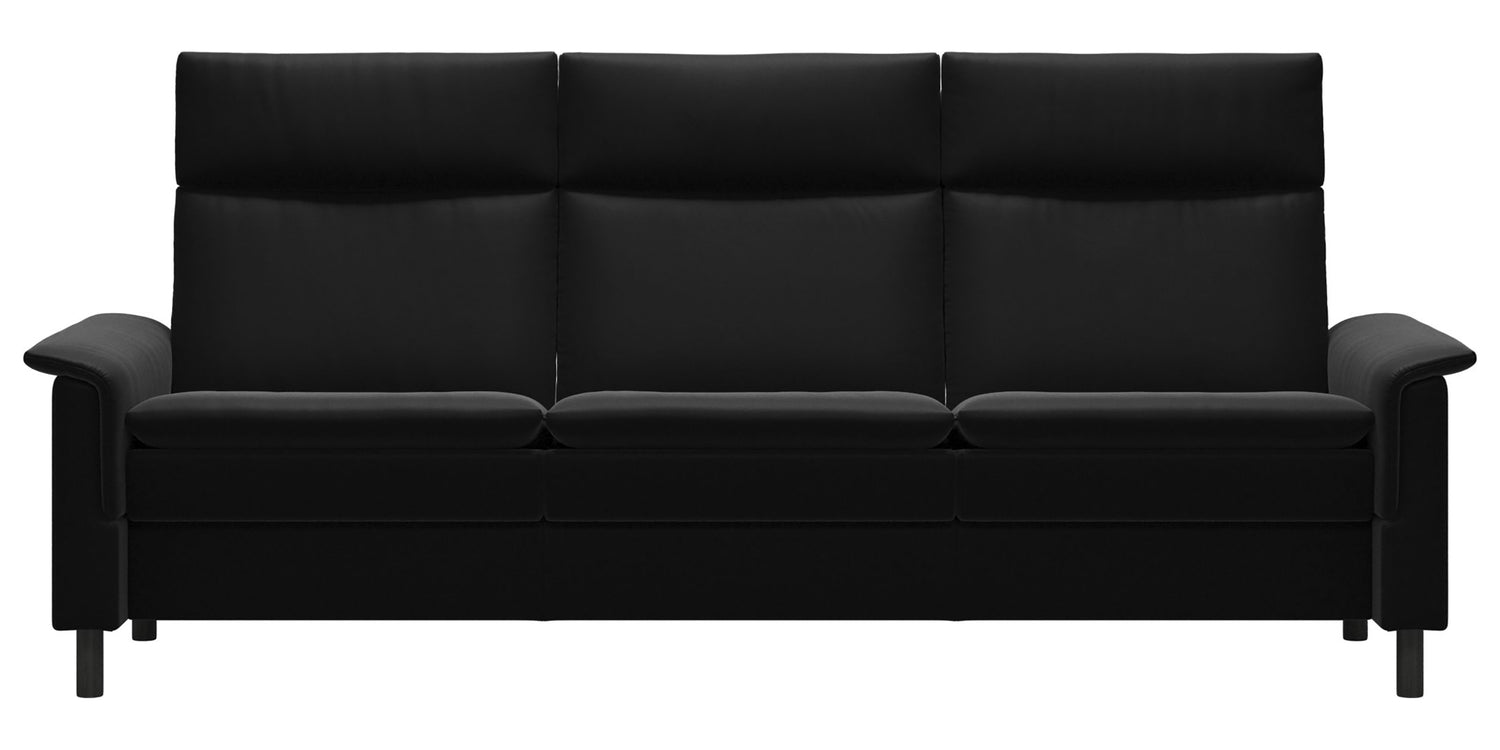 Paloma Leather Black and Grey Base | Stressless Aurora 3-Seater High Back Sofa | Valley Ridge Furniture