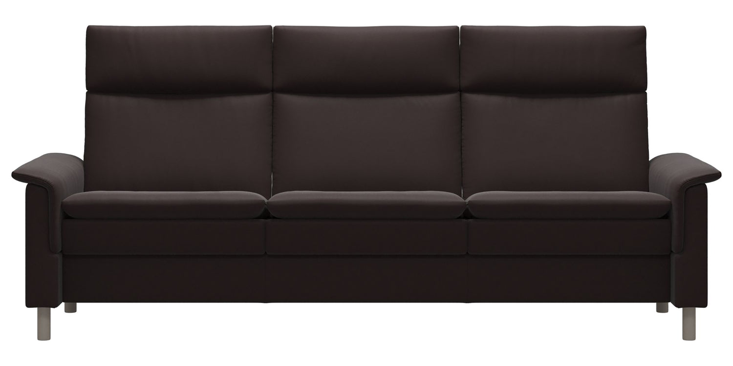 Paloma Leather Chocolate and Whitewash Base | Stressless Aurora 3-Seater High Back Sofa | Valley Ridge Furniture