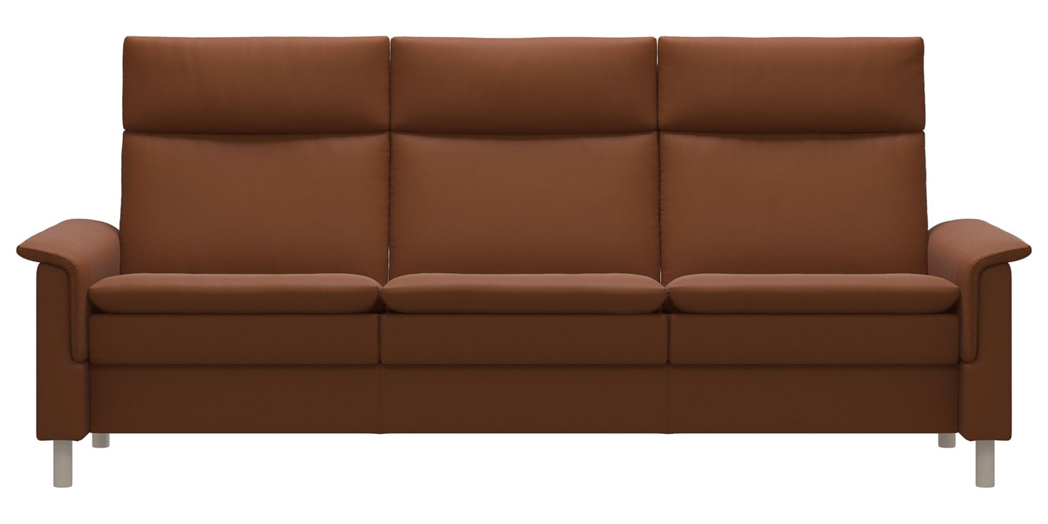 Paloma Leather New Cognac and Whitewash Base | Stressless Aurora 3-Seater High Back Sofa | Valley Ridge Furniture
