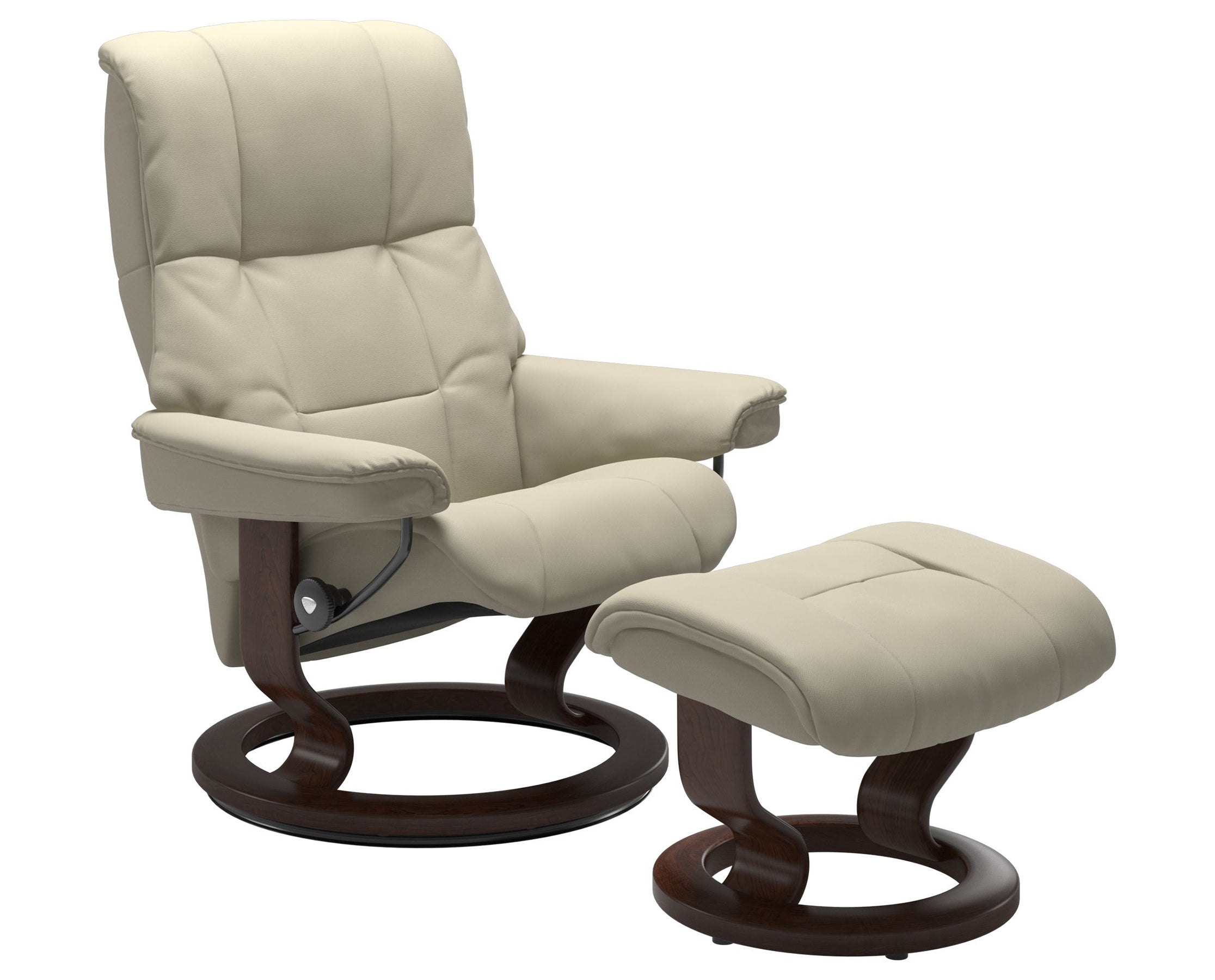 Paloma Leather Light Grey S/M/L and Brown Base | Stressless Mayfair Classic Recliner | Valley Ridge Furniture