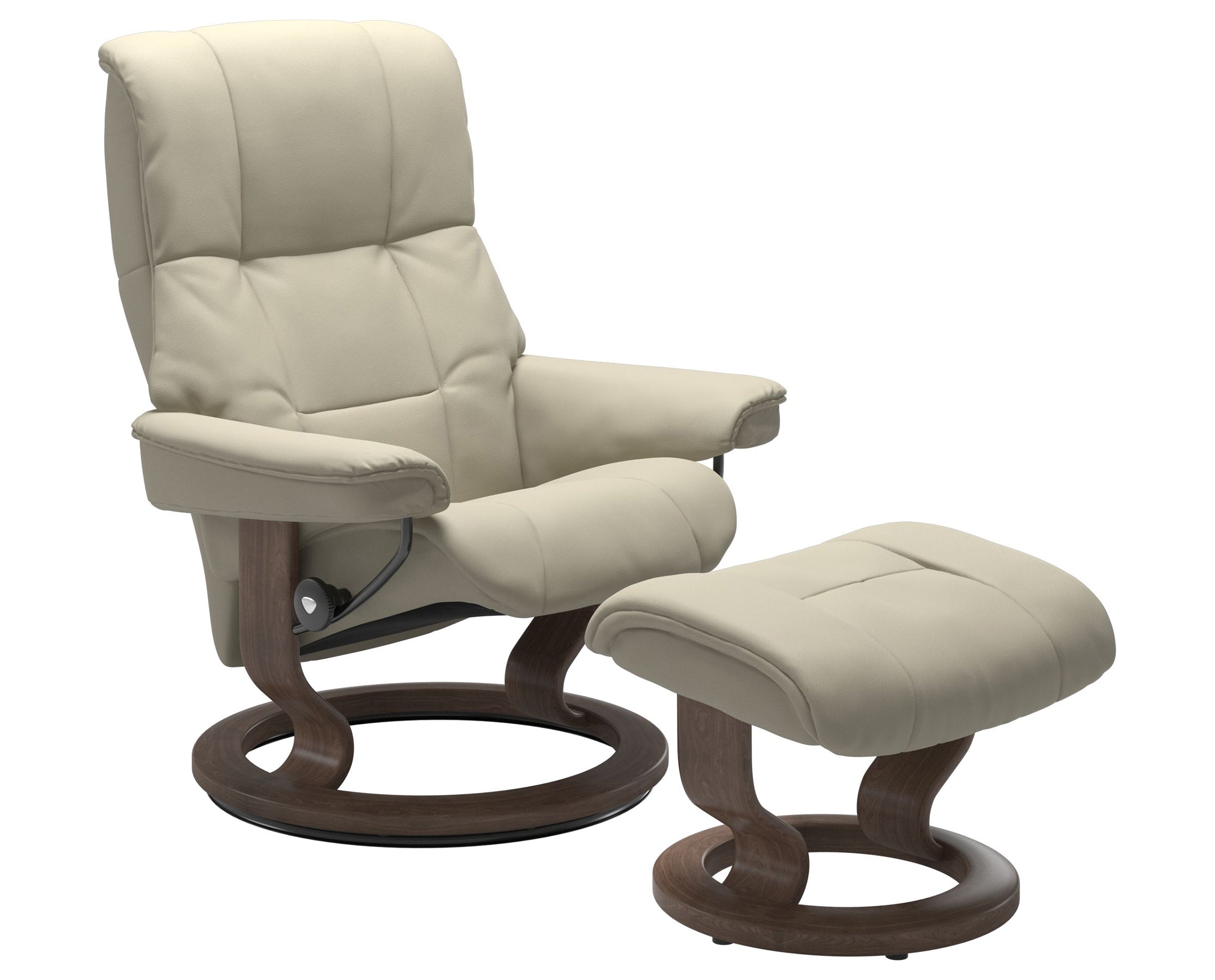Paloma Leather Light Grey S/M/L and Walnut Base | Stressless Mayfair Classic Recliner | Valley Ridge Furniture