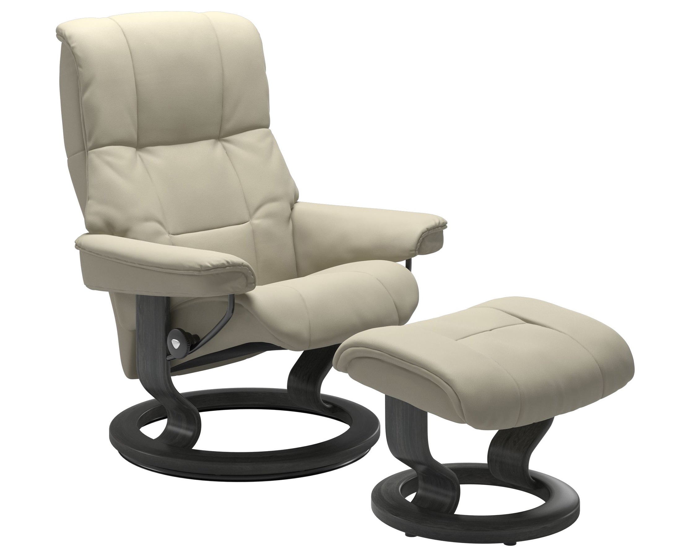 Paloma Leather Light Grey S/M/L and Grey Base | Stressless Mayfair Classic Recliner | Valley Ridge Furniture